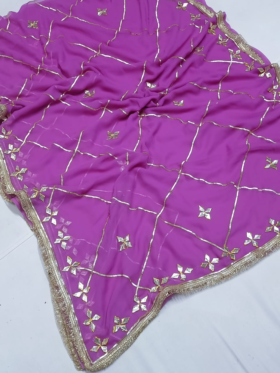 Sweet Georgette Saree Pink